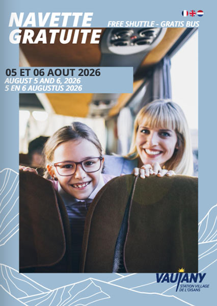 Horaires navette gratuite Vaujany 05 & 06 août 2026