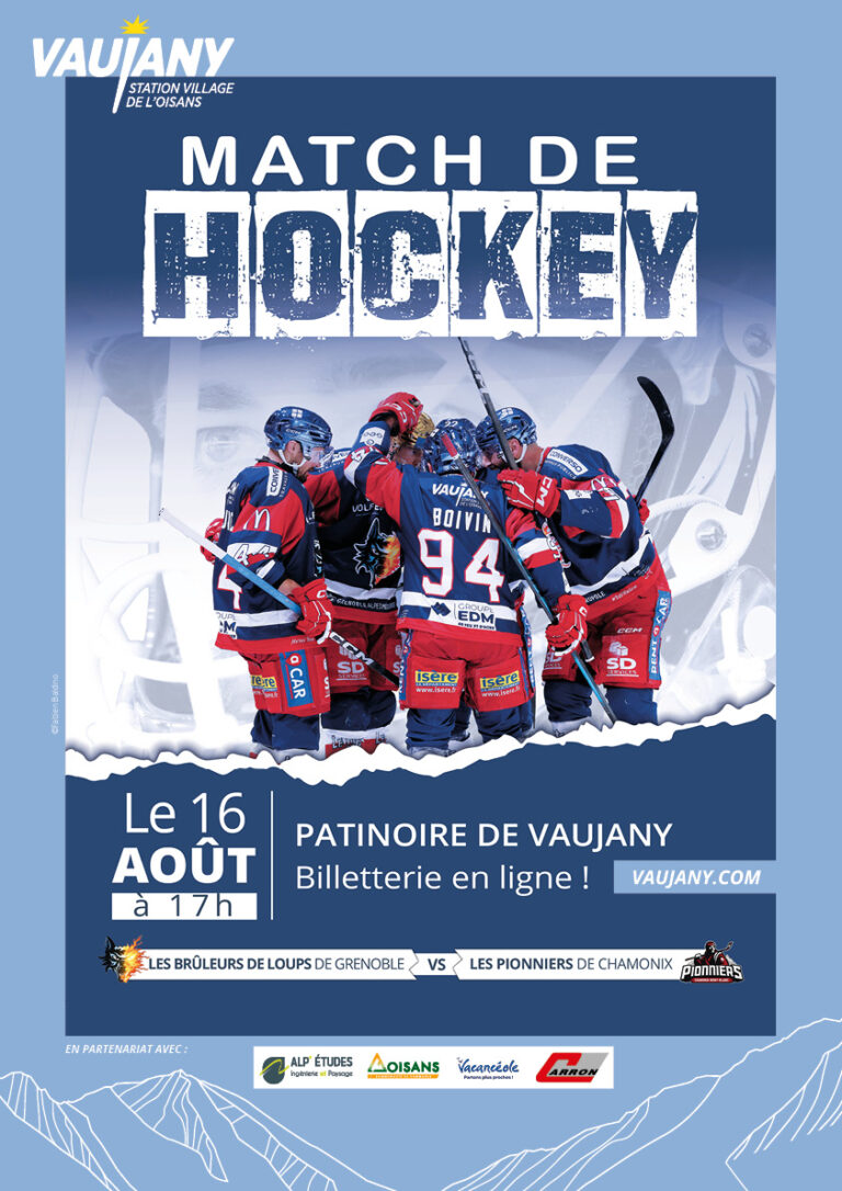 Affiche du match de hockey aout 2026 Vaujany