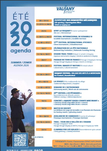 Agenda de l'été à Vaujany