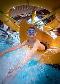 Sortie de toboggan à la piscine de Vaujany