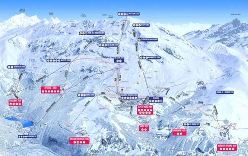 Plan des pistes ski nordique Domaine de l'Alpe d'Huez