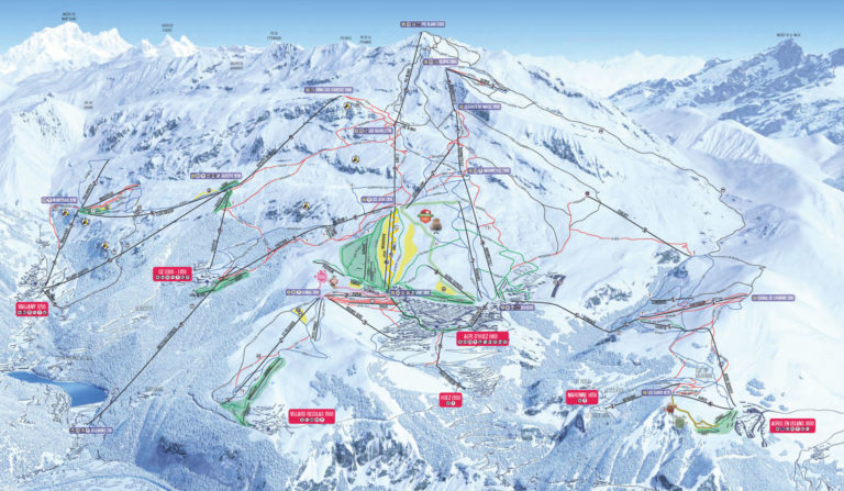 Plan des pistes - ouverture des pistes, domaine de l'Alpe d'Huez