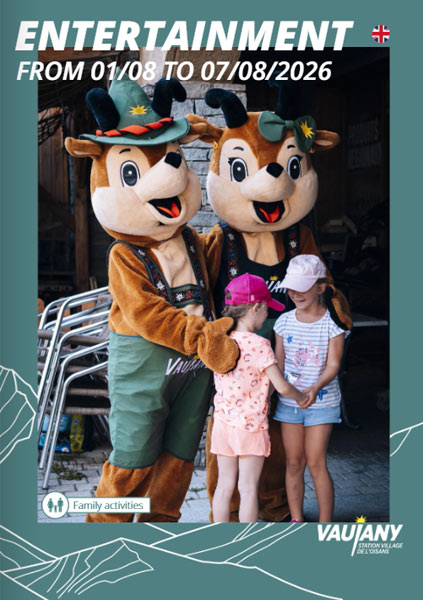 Entertainment program from 01 to 07 august 2026 - Vaujany Oisans Alpes