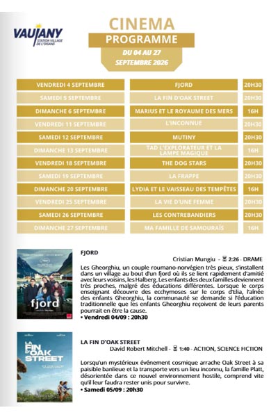 Programme du cinéma Septembre - Vaujany