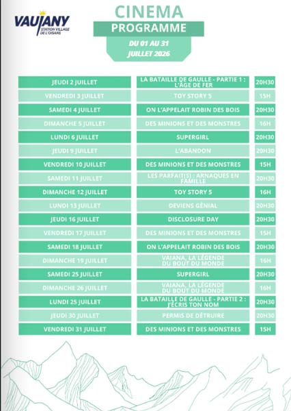 Programme de cinéma