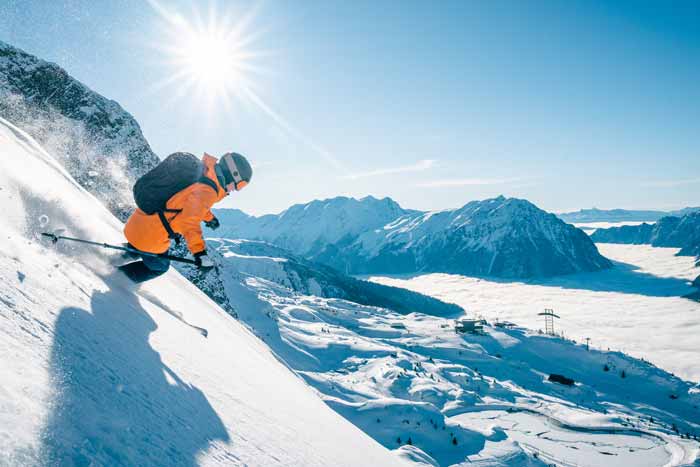 Ski libre neige molle Vaujany Espace Alpe d'Huez